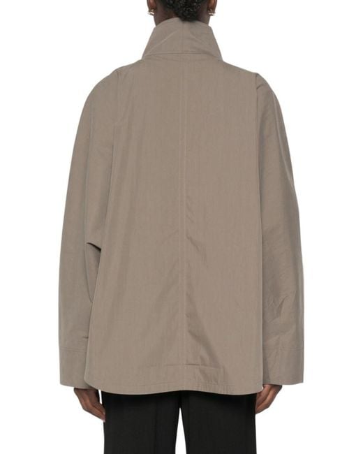 Totême Gray Solid Turtle Neck Jacket