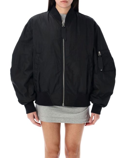 The Attico Black Anja Bomber Jacket