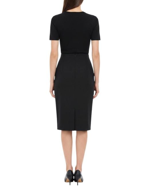 McQueen Black Solid Knee Length Skirt