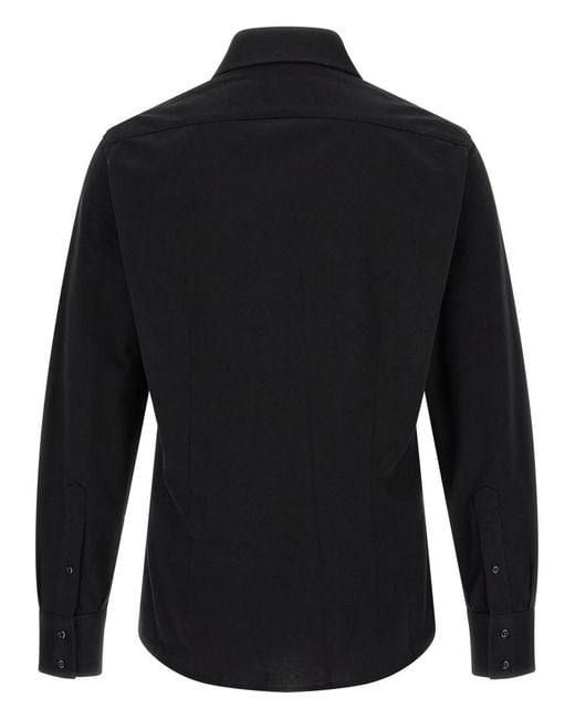 Brunello Cucinelli Black Regular Solid Shirt for men