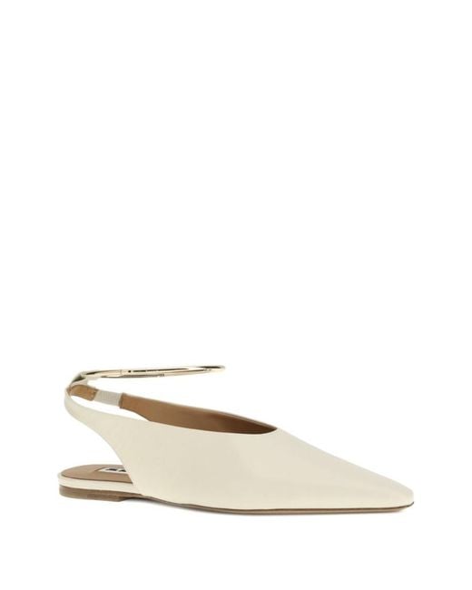 Jil Sander White Strap Ballet Flat