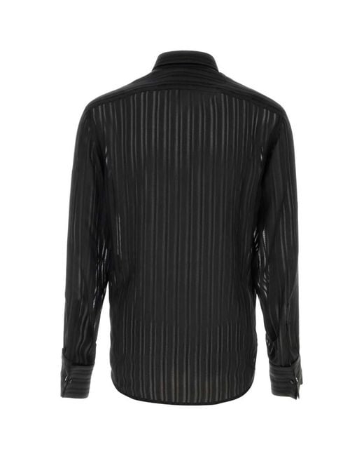 Gucci Black Regular Stripes Shirts for men