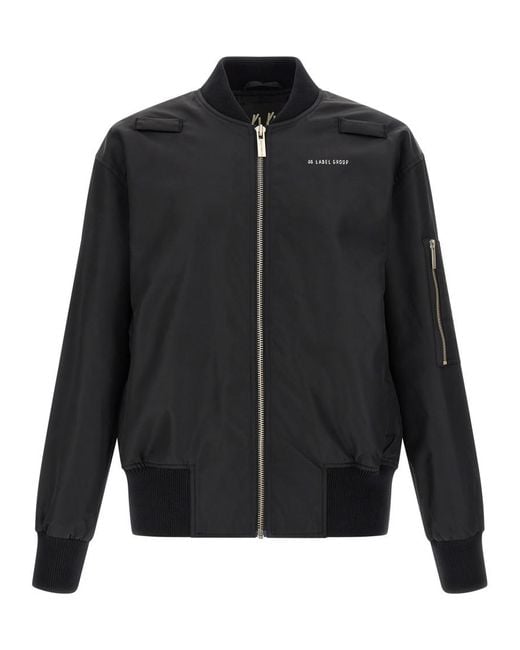44 Label Group Black Logo Bomber Jackets for men