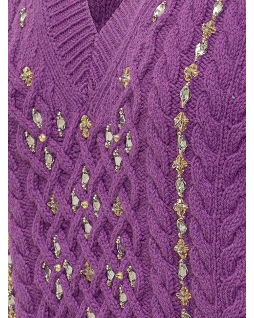 Des Phemmes Purple Knitted Sweater