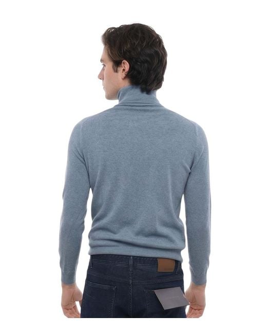 Malo Blue Solid Sweater for men