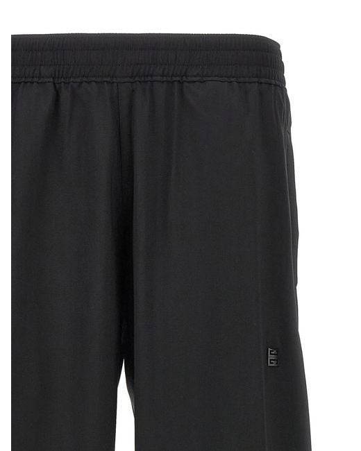 Givenchy Black Logo Placcetta Pants for men