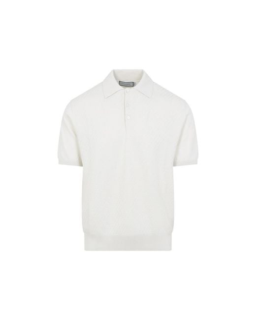 Canali White Regular Polo Sweater for men