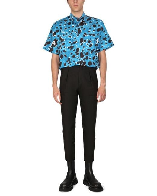 Marni Blue Regular Printed Shirt for men