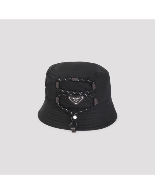 Prada Black Re- Nylon Bucket Hat for men