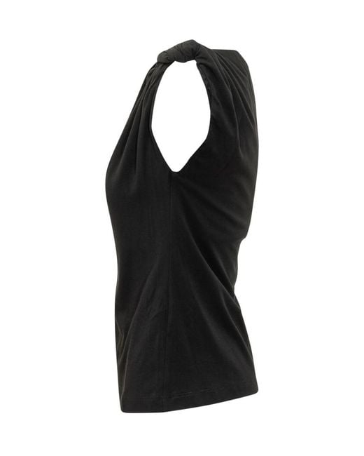 Pinko Black Solid One Shoulder T-Shirt