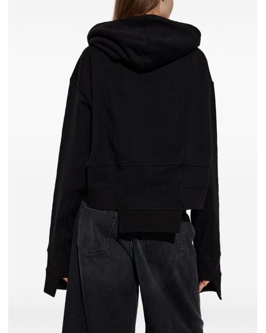 DSquared² Black Cotton Cropped Hoodie