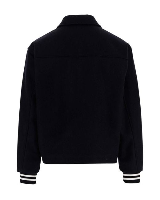 Aries Black Logo Varsity Jacket for men
