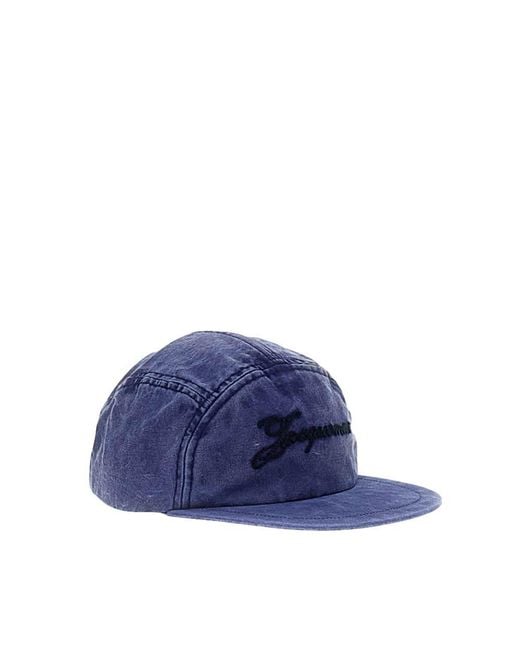 Jacquemus Blue Logo Baseball Hat for men