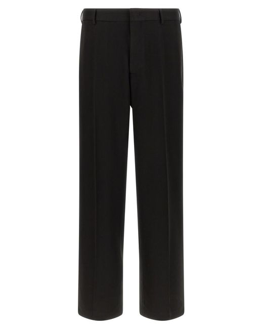 Cellar Door Black Flat Front Pants for men