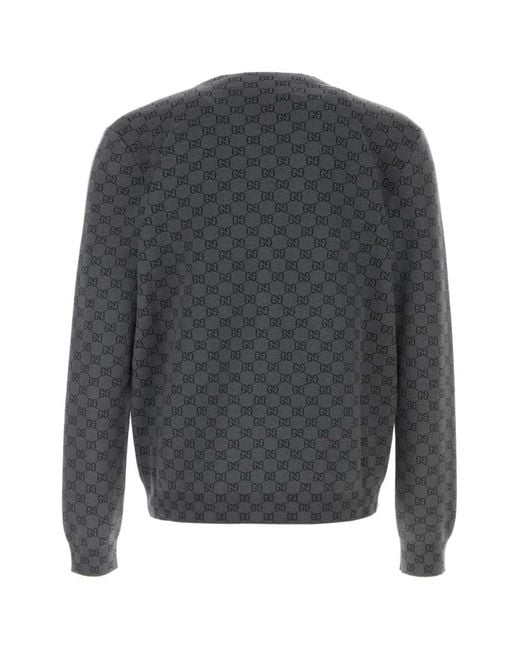 Gucci Gray V Neck Cardigans for men
