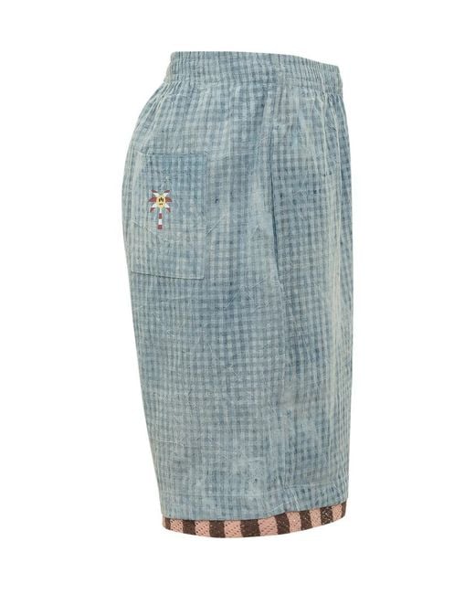 Barrow Blue Logo Shorts for men