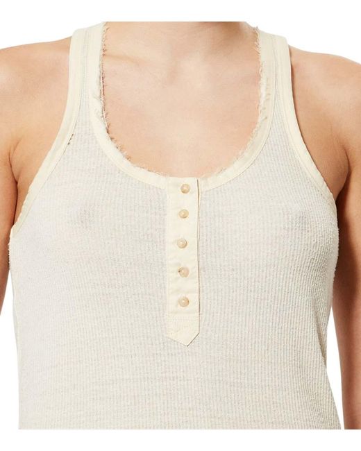 Isabel Marant Natural Solid Scoop Neck Top