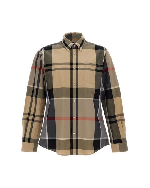 Barbour Brown Regular Check Shirts for men