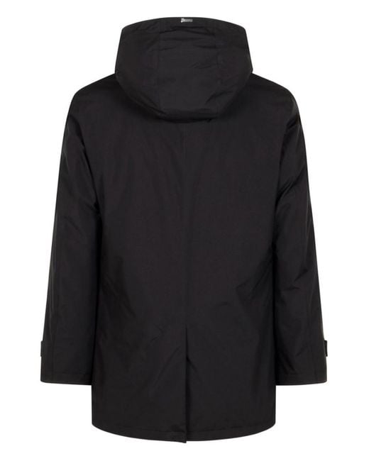 Herno Black Midi Hooded Jacket for men
