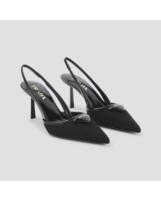 Prada Black Slingback Pumps