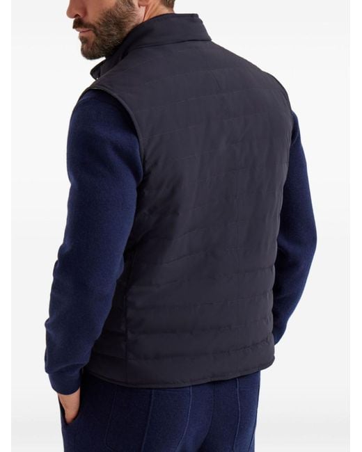 Brunello Cucinelli Blue Nylon Down Vest for men