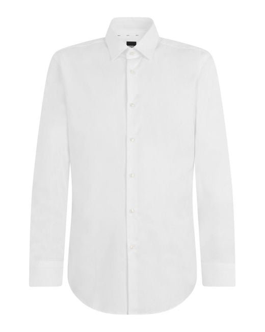 Boss White Regular Solid Shirt for men