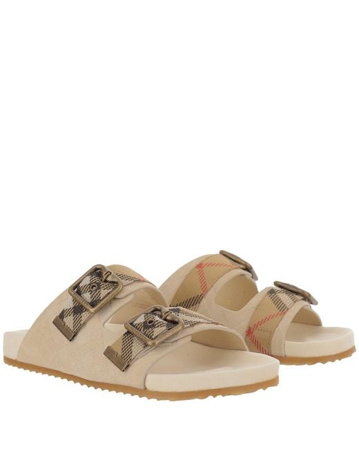 Burberry Natural Checks Sandals