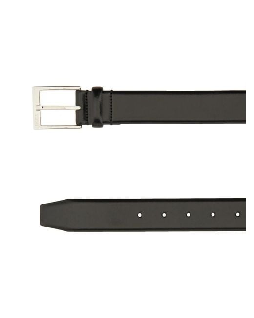 Boss Black Solid Buckle Belt for men