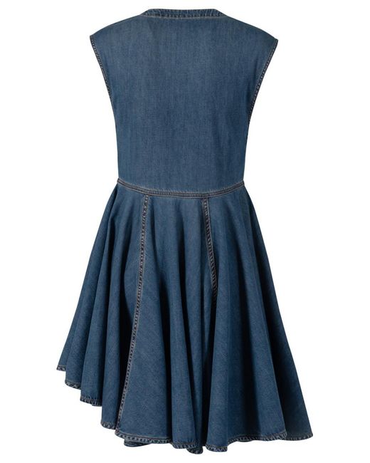Alaïa Blue Denim Wrap Mini Dress