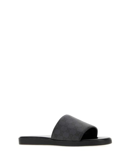 Gucci Black Slip On Slides for men