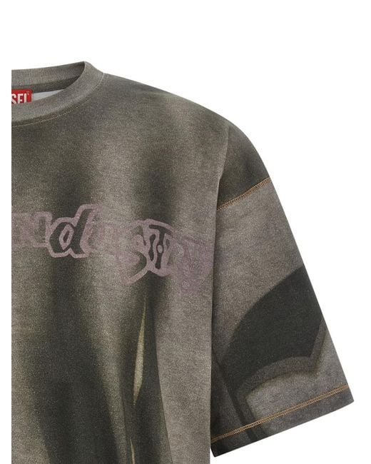 DIESEL Green T-Boxt-Show-V2 Abstract Print T-Shirt for men