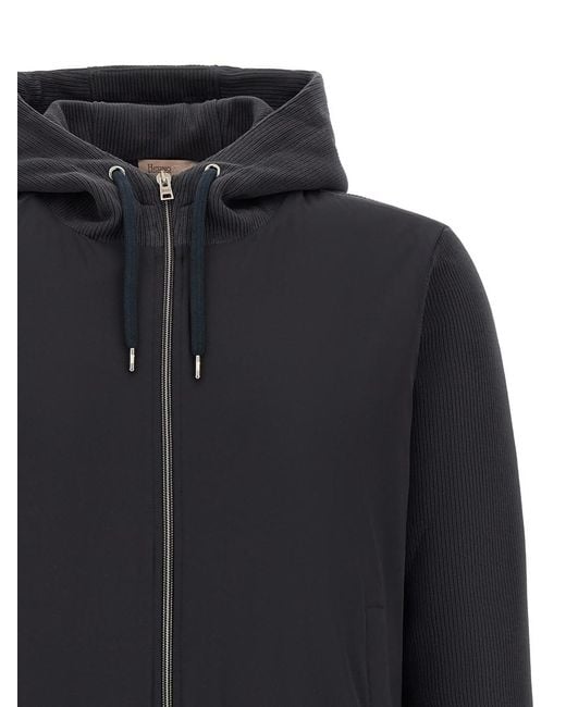 Herno Black Zip Up Hood Jacket for men