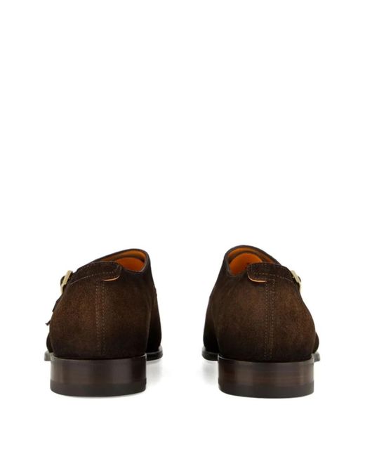 Santoni Brown Solid Dress Shoes for men