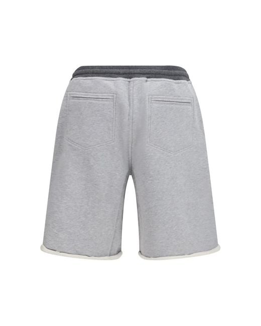 Brunello Cucinelli Gray Drawstring Shorts for men
