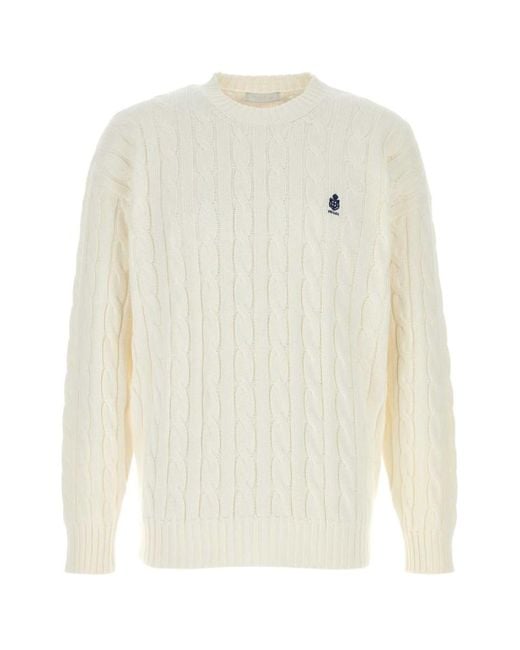 Prada White Logo Sweaters for men