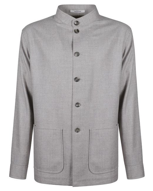 Tagliatore Gray Tempesta Jacket With Mandarin Collar for men