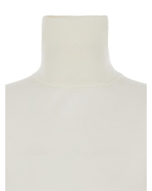 Max Mara White Solid Turtle Neck Sweater