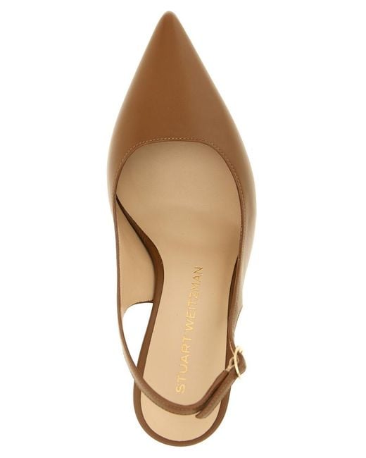 Stuart Weitzman Brown Solid Pointed Toe Pumps
