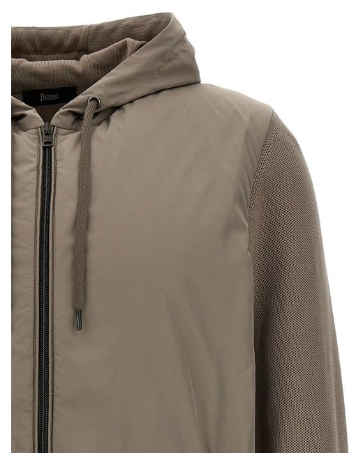 Herno Gray Frontal Zip Jacket for men