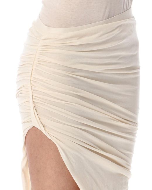 Rick Owens Natural Asymmetric Long Skirt