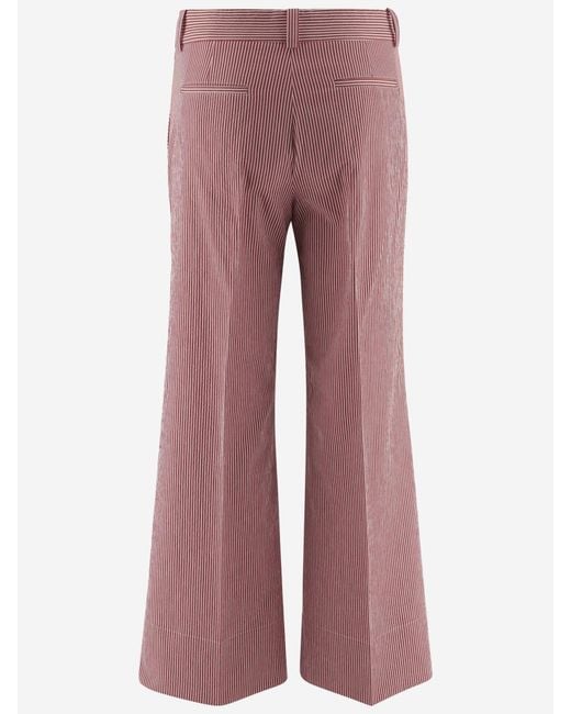 Ql2 Pink Striped Pattern Trousers
