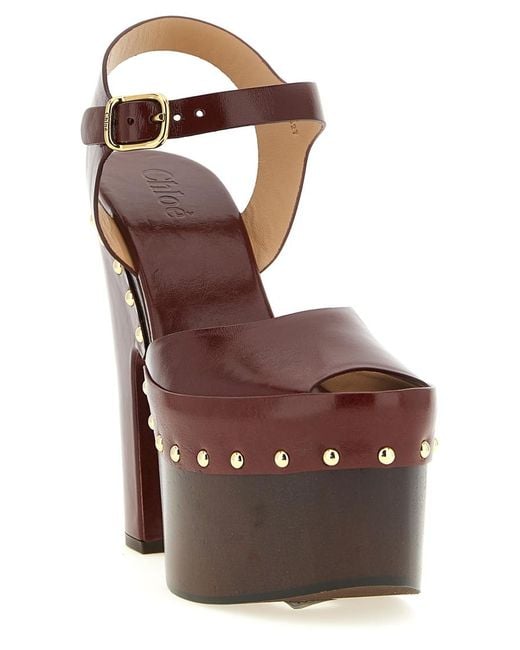 Chloé Brown Ankle-Strap Heels