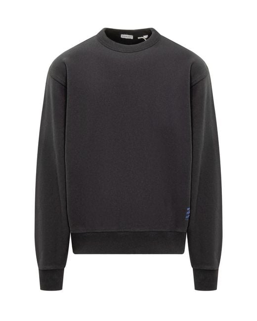 Burberry Black Solid Crew Neck Sweatshirt for men