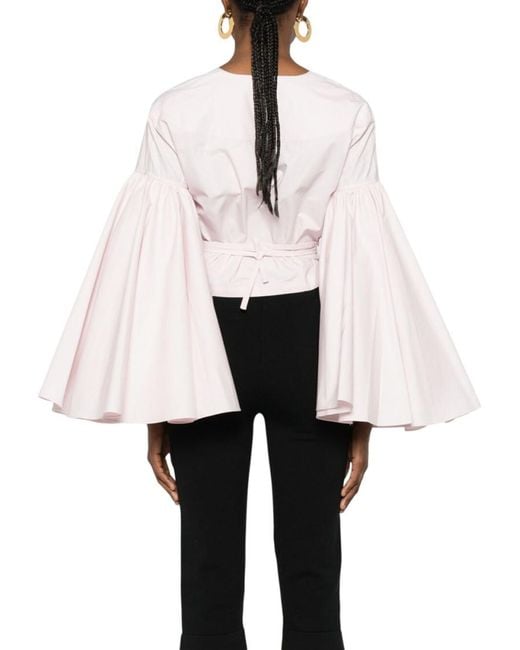 Jacquemus Pink Solid V Neck Top