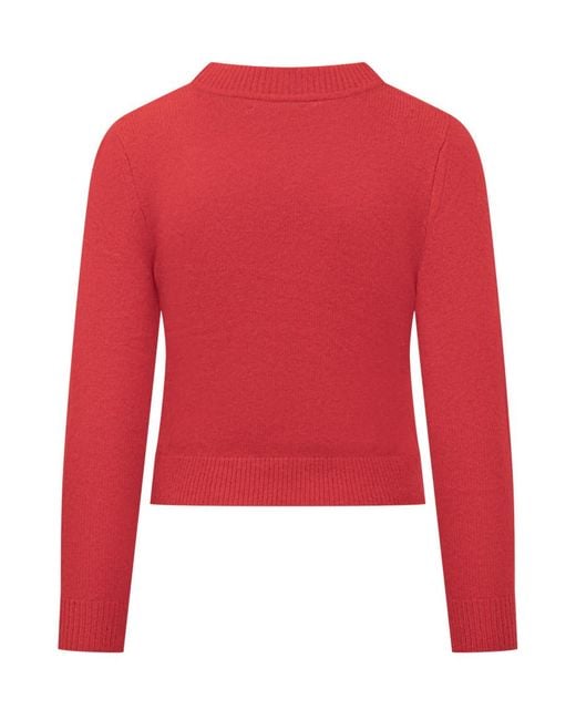 Isabel Marant Red Solid Crew Neck Sweater