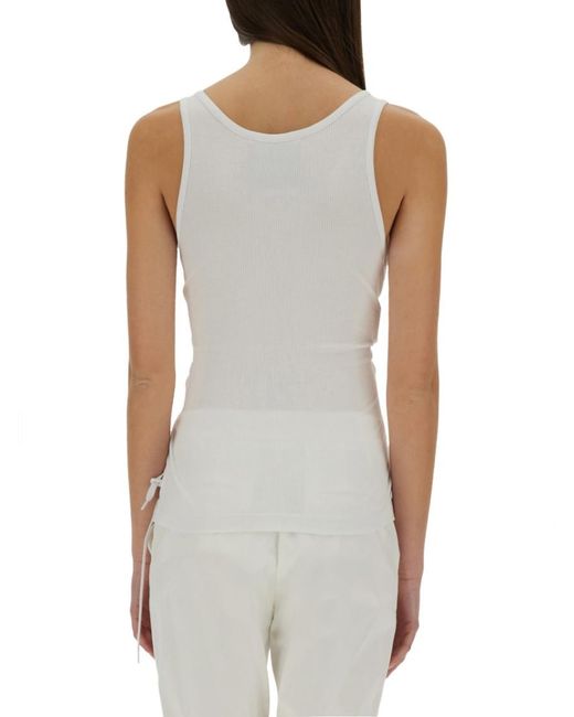 Moschino Gray Solid Scoop Neck Top