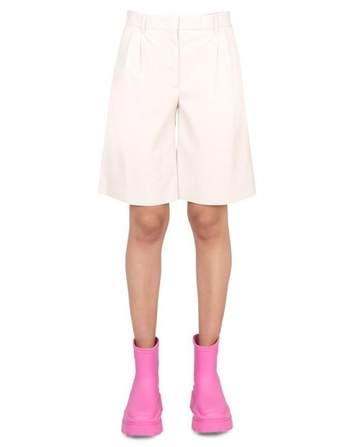 MSGM White Solid Shorts