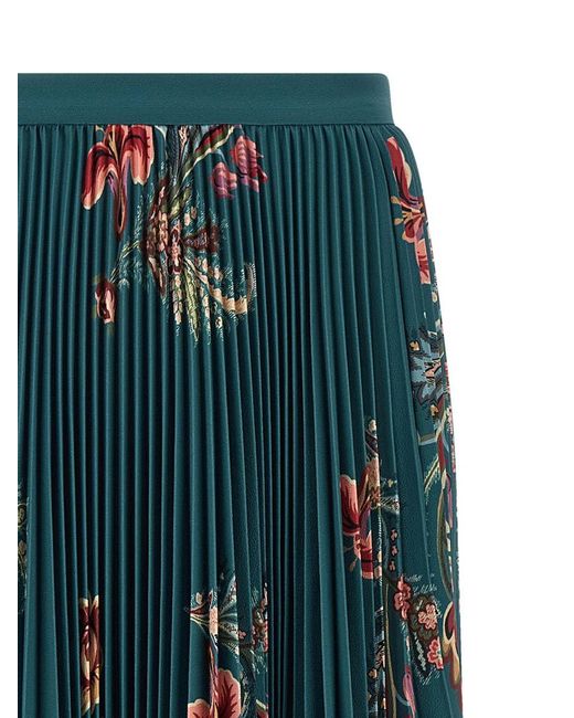 Etro Green Pleated Skirt