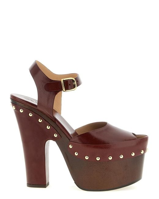 Chloé Brown Ankle-Strap Heels