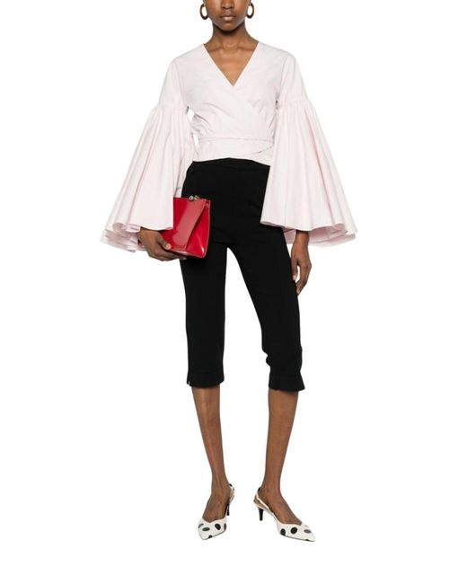 Jacquemus Pink Solid V Neck Top
